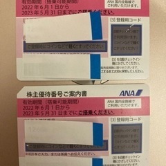 取引中　ANA 株主優待券　23年5月31日まで