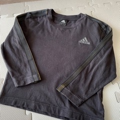 【良品】adidas  ロングTシャツ　110サイズ　ブラック　...