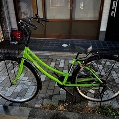 自転車！26インチ　グリーン×ブラック