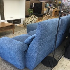 ⭐️定価17万【引き取り限定】ブルー 大型カウチソファ