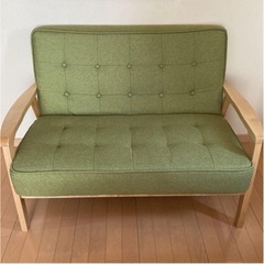 美品】ニトリ コンパクトソファ グリーン