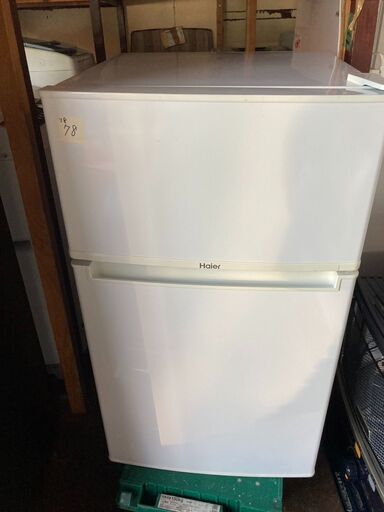 ☆中古￥8,800！【会員価格￥7,800】Haier　85㍑2ドア冷蔵庫　家電　2018年製　JR-N85B型　幅48cmｘ奥行50cmｘ高さ86cm　【BK125】