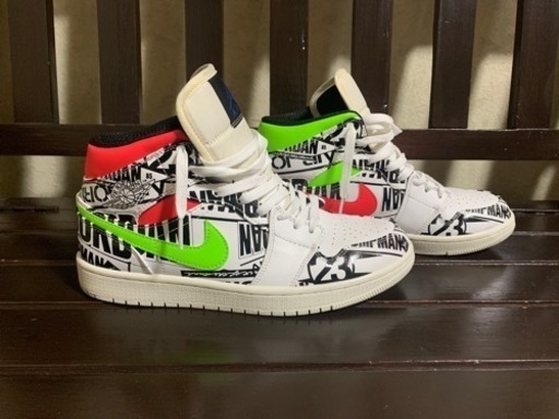 AIR JORDAN 1 MID All OVER LOGOS 海外限定 26.5cm