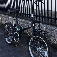 ＜美品車＞人気のJeep・20インチ折りたたみ自転車・リンクル塗装・シマノ外装6段変速・純正LEDライト付き・ブラック・洗車済でピカピカ♪不要自転車無料引取り有