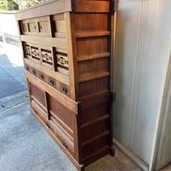 【引渡し決定　8/23】～高級古棚～アンティーク水屋　食器棚