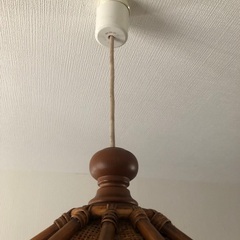 ビンテージ　ラタン　ランプ　照明　大きめ