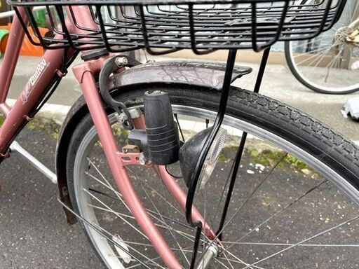 26インチ 自転車 6段変速 荷台付き a.n.design works 赤 レッド 