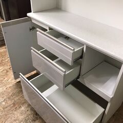 ニトリ　キッチンボード　食器棚　レンジ台　システムキッチンボード　アルミナ2　幅120cm　おしゃれ　貝塚店　二色浜