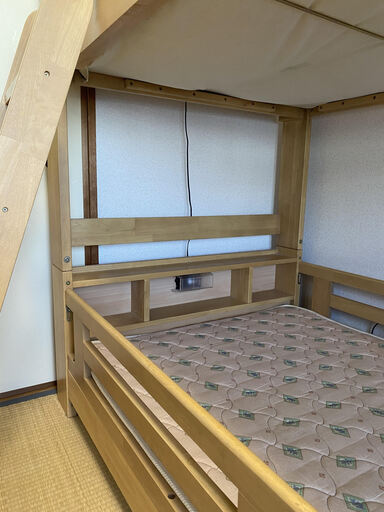 【取りに来てくださる方限定】木製２段ベッド　Ｇranz　グランツ　マットレス２枚・はしご付　一段ずつ使用も可能です
