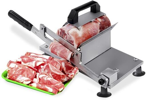新品 ミートスライサー 業務用手動肉切り機 冷凍肉スライス オールステンレス鋼