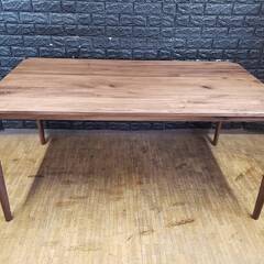 【アウトレット品】天然木オーク無垢材 シンプルデザイン ダイニングテーブル 150㎝ ウォルナット 9095