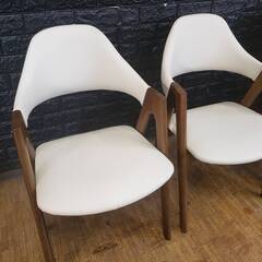 【アウトレット品】ダイニングチェア・４脚セット・北欧デザイン・ハイタイプ・ホワイト/ダークブラウン・9269-1