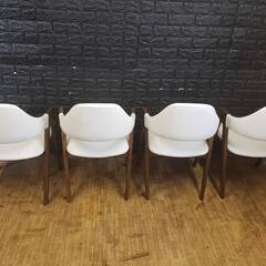 【アウトレット品】ダイニングチェア・４脚セット・北欧デザイン・ハイタイプ・ホワイト/ダークブラウン・9269-1