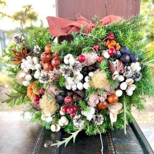 たれ蔵Xmasリース281、リース287 クリスマスリースお正月リース冬リース杉リース