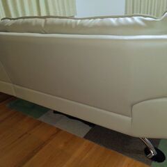 ニトリ　レザー　3人がけカウチソファ　ベージュ　21年購入