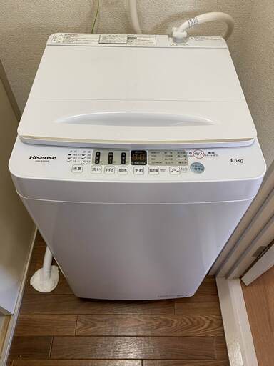 ハイセンス社製 全自動洗濯機 4.5kg 未使用　シングルの方にピッタリ！