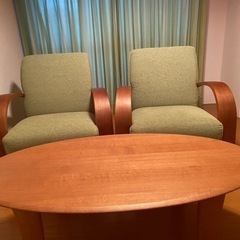 飛騨高山 日進木工のソファーとテーブルのセット【引取日時限定】