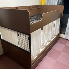 【中古販売】２段ベッド(デニッシュS/MBR&BK) ニトリ