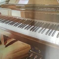木目コンパクトグランド、ローゼンストックグランド奥行157センチ、3本ペダルRG157木目素敵です