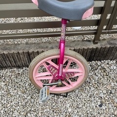 【ネット決済】一輪車　（専用スタンド付き）　ピンク色