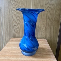 花瓶　マーブルのブルー