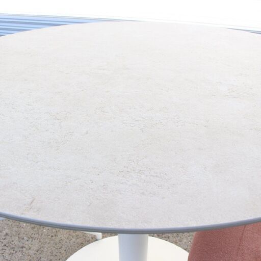 T541) 送料別/BoConcept NEW YORKテーブル ADELAIDEチェア2脚 直径80cm ダイニング アッシュセラミック ホワイト 円形 ボーコンセプト 北欧