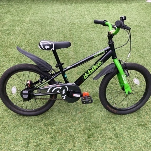 子供用自転車　d-bike 18インチ　黒/グリーン　整備済み、防犯登録抹消済み