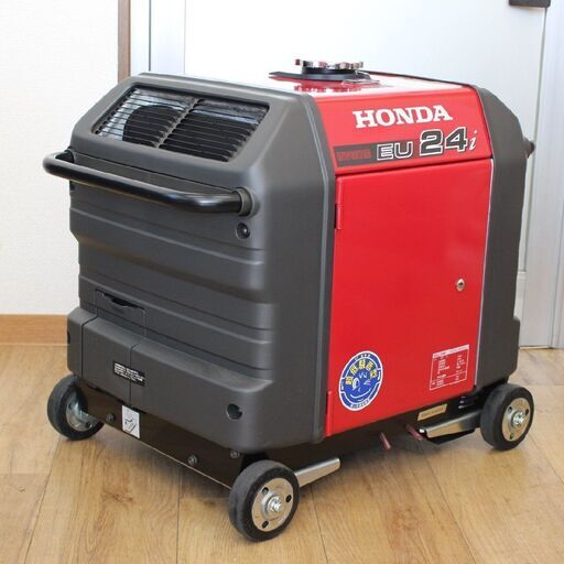 T544) 【今だけ！年末セール12/15まで！現金特価8万円】☆未使用/保管品☆ HONDA 携帯発電機 EU 24i ガソリン燃料 12.7L 2.4kVA 単相100V 24A 車輪あり ホンダ 参考29万 直取/自社配送限定