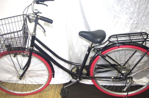 中古」26インチファミリーサイクル/オートライト/外装6段変速/ブラック ...
