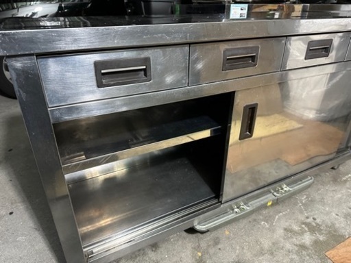 ステンレス製 収納付き.作業台.厨房機器・業務用☆中古品