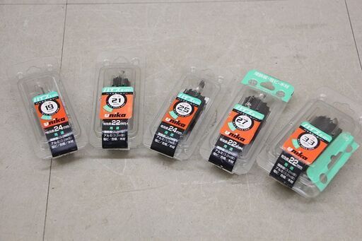 ユニカ HSS ハイスホールソー 19mm 21mm 25mm 27mm 33mm まとめて (HD1434wY)