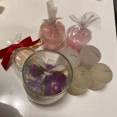 蘭のプリザーブドフラワー小物とキャンドルセット