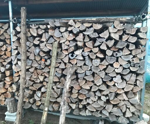 薪ストーブキャンプ広葉樹 薪割済のニセアカシア3-2薪40㎝程度細目 1棚