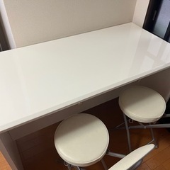 （美品）真っ白でおしゃれなカウンターテーブル