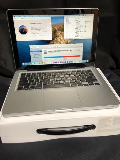 「MacBook Pro 13インチ Mid 2012 MD101J/A」高性能Core i5 - 2.5GHz(TB時最大3.1GHz)/メモリー４GB / HDDは500GB / MacOS(Catalina)とWin10(Office2010もインストール済)の選択起動可能　コンパクトなオールインワンモバイルノートPC / DVDスーパーマルチドライブ / Webカメラ / Bluetooth / 無線LAN / バッテリー使用可能の箱入り中古品