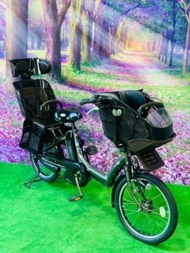 ❷ 4524子供乗せ電動自転車ヤマハ3人乗り新品20インチ良好バッテリー