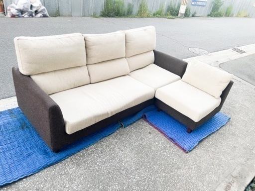 大型　L字型　ソファ　カウチソファ　スツール　3人掛け