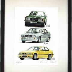 GC-038 BMW 3シリーズ 限定版画 直筆サイン有 額装済...