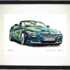 GC-047 BMW Z4 限定版画 直筆サイン有 額装済●作家...