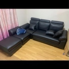 ソファー オットマン レザー3人掛け【お取引先決まりました】