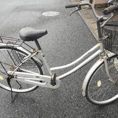 自転車 26型 ジャンク シルバー