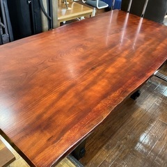 1/29値下げ致しました！⭐️大川家具⭐️欅 一枚板 ダイニングテーブル 食卓 ケヤキ けやき 和モダン