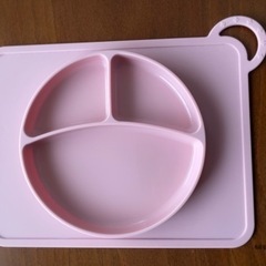 離乳食　食器　シリコンプレート　ピンク
