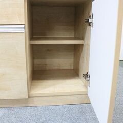 古賀家具 キッチンカウンター エデン・セイント モイス シリンダーレール レンジ台 ナチュラル  食器棚 中古家具 店頭引取歓迎 R6663)