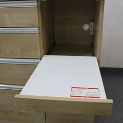 古賀家具 キッチンカウンター エデン・セイント モイス シリンダーレール レンジ台 ナチュラル  食器棚 中古家具 店頭引取歓迎 R6663)