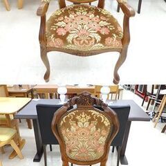 イタリアンクラシック ダイニングセット チェア6脚 象嵌細工 紋ビロード
