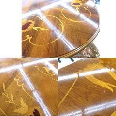 イタリアンクラシック ダイニングセット チェア6脚 象嵌細工 紋ビロード