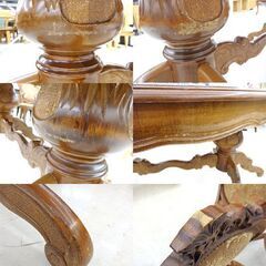 イタリアンクラシック ダイニングセット チェア6脚 象嵌細工 紋ビロード