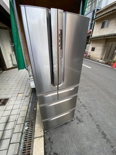 大型冷蔵庫東芝４２０L  自動製氷機付き大阪市内配達設置無料保証有り