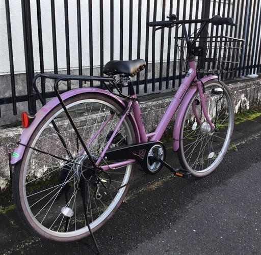 シティーサイクル27インチパープル6段変速あり